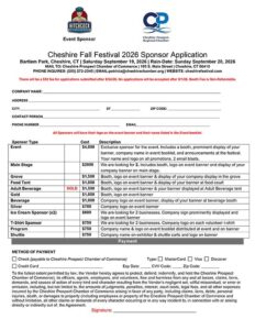 2026 Sponsor Cheshire Prospect Fall Festival Application